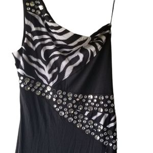 Black and White Rhinestone dress, ECU, Size M